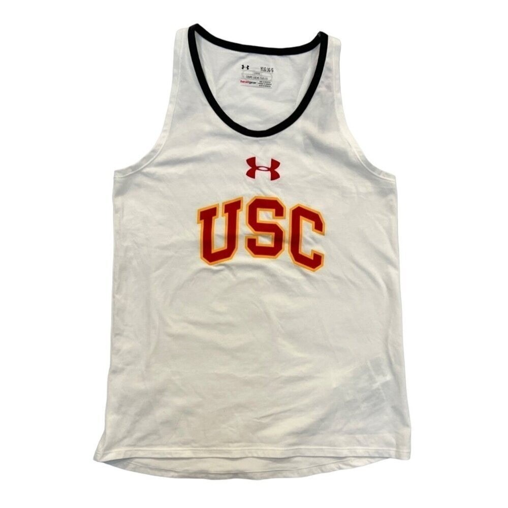 Under Armour USC Trojans Youth Tank Top Size Large Trojans Heat Gear‎ Racerback